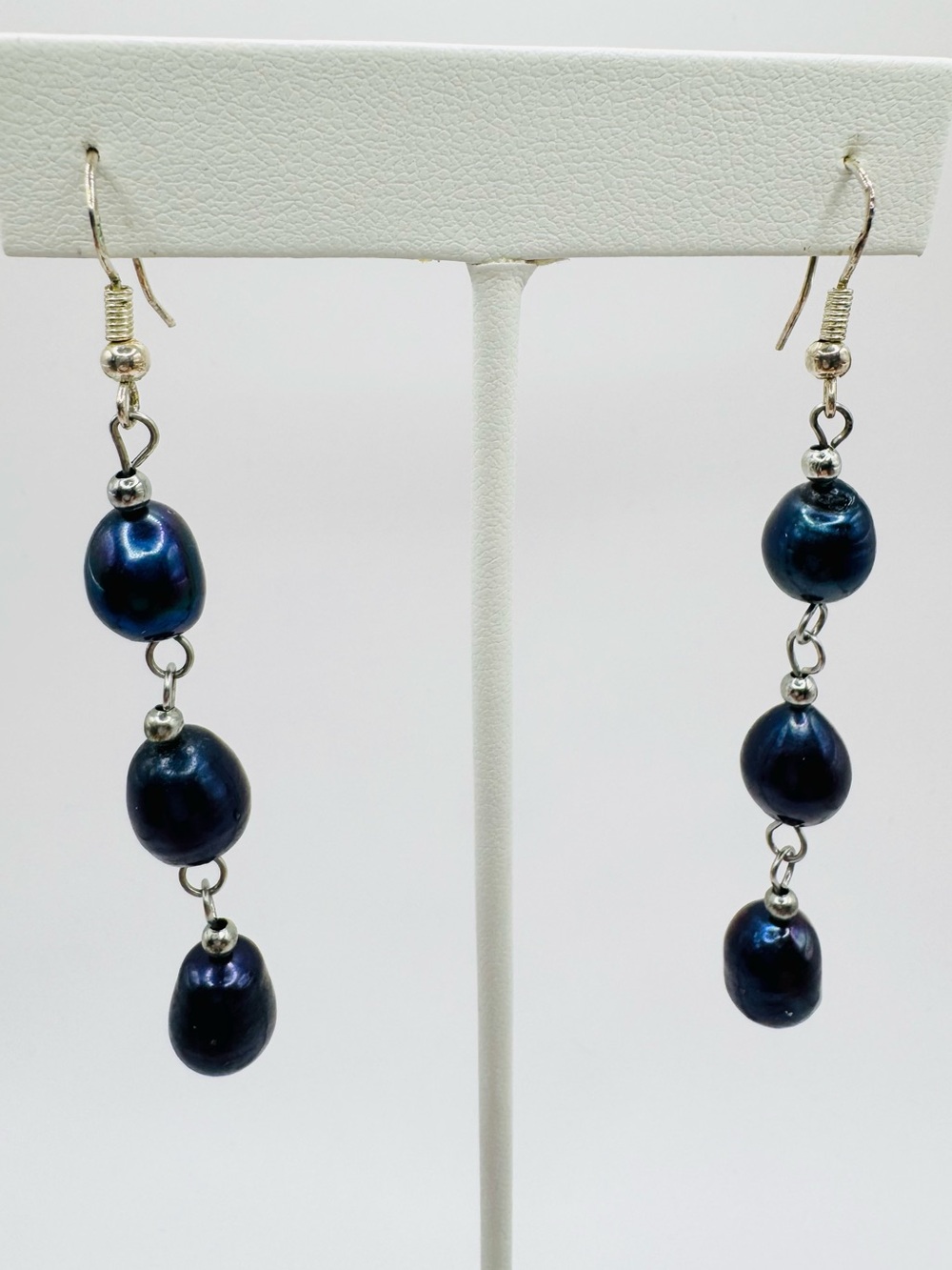 Sterling Silver Peacock PeArl Drop Earrings